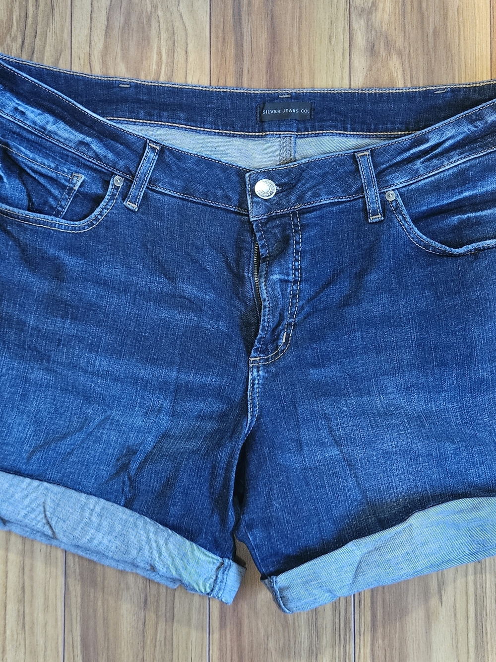 Silver Jeans Dark Blue Denim Jean Shorts